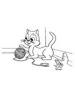 coloriage chaton et souris